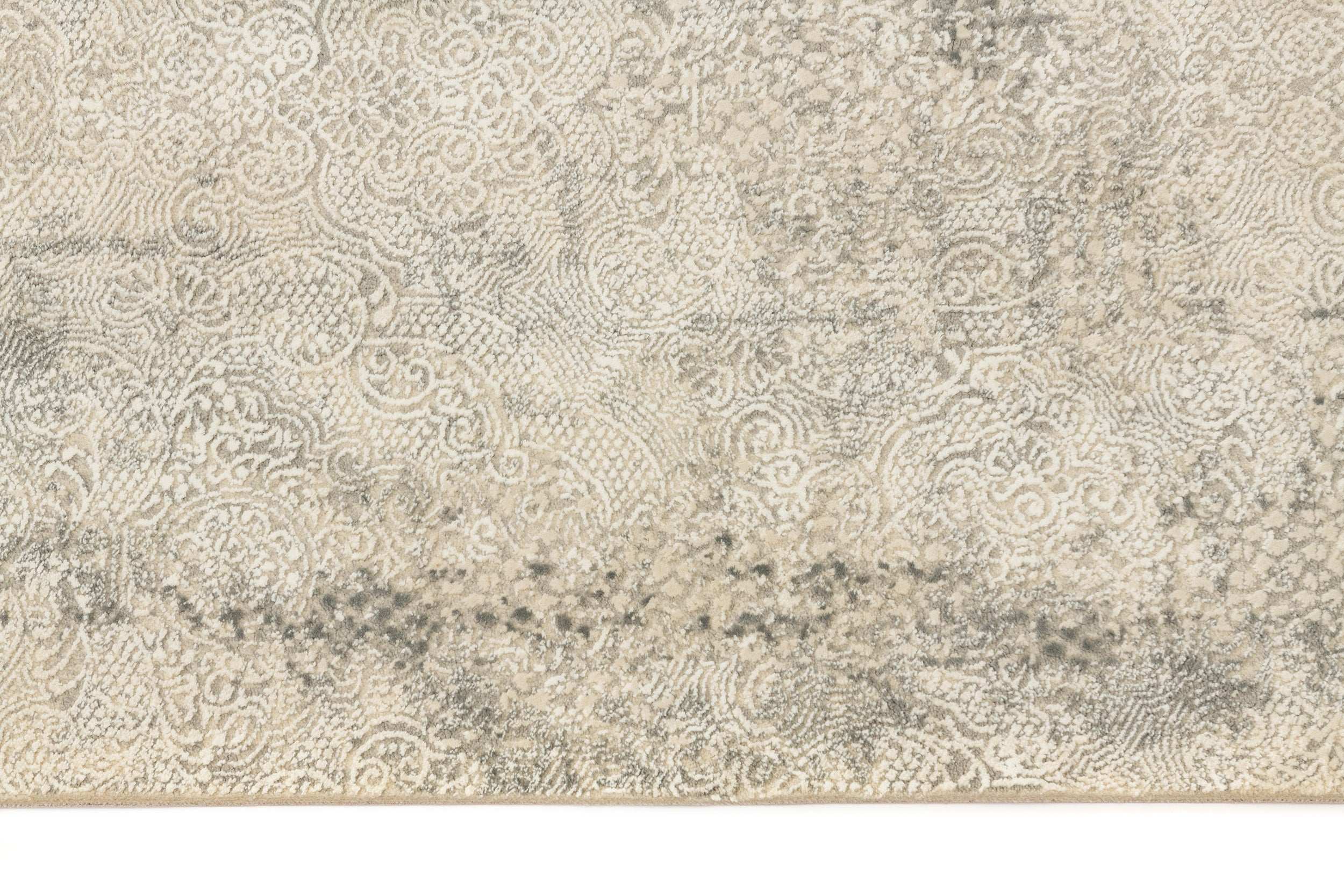 Abstract Living Room Carpet Grey/Beige Polyester/Polypropylene SilaLux 2930A