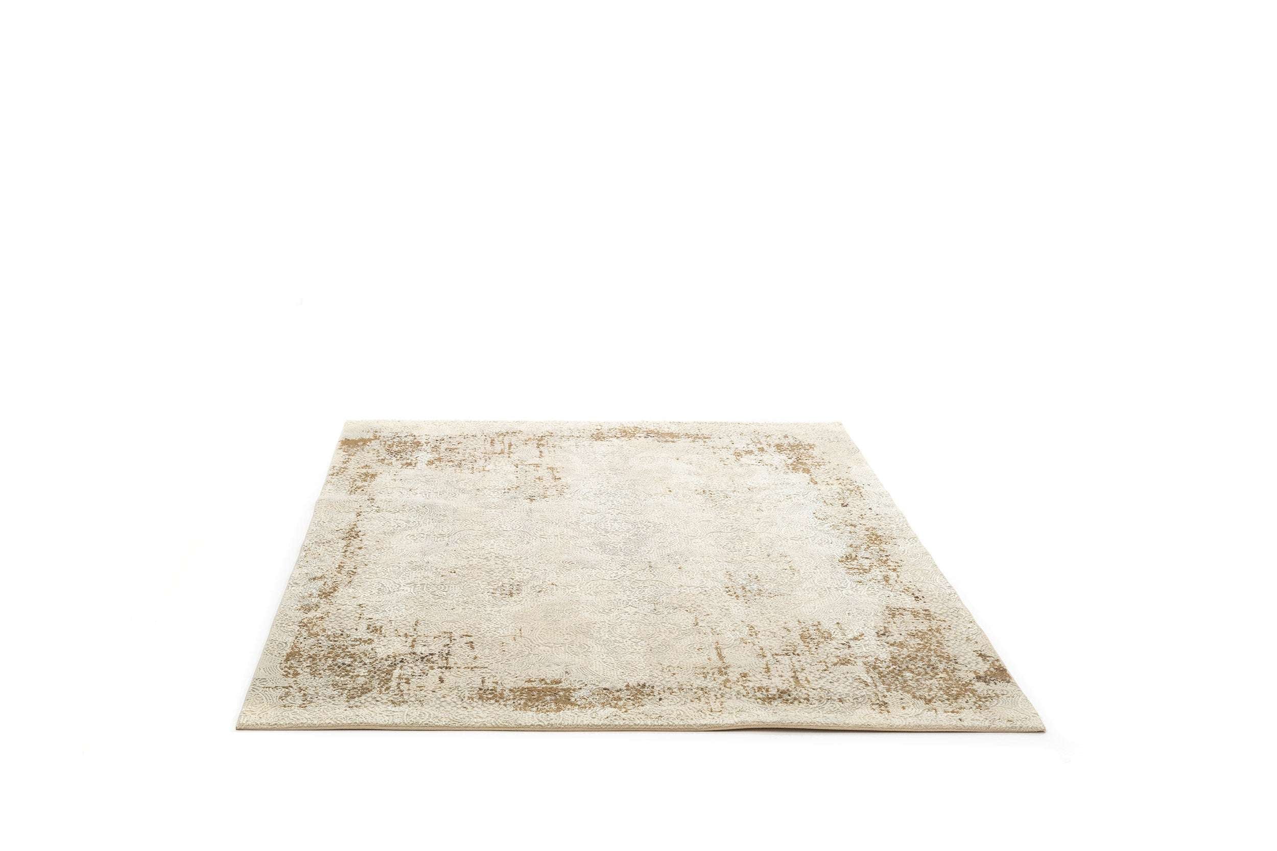 Abstract Living Beige/Cream Polyester/Polypropylene Carpet SilaLux 2930A