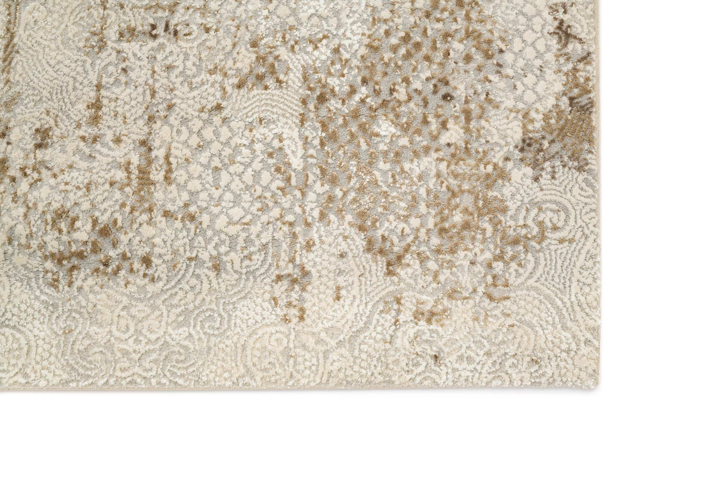 Abstract Living Beige/Cream Polyester/Polypropylene Carpet SilaLux 2930A
