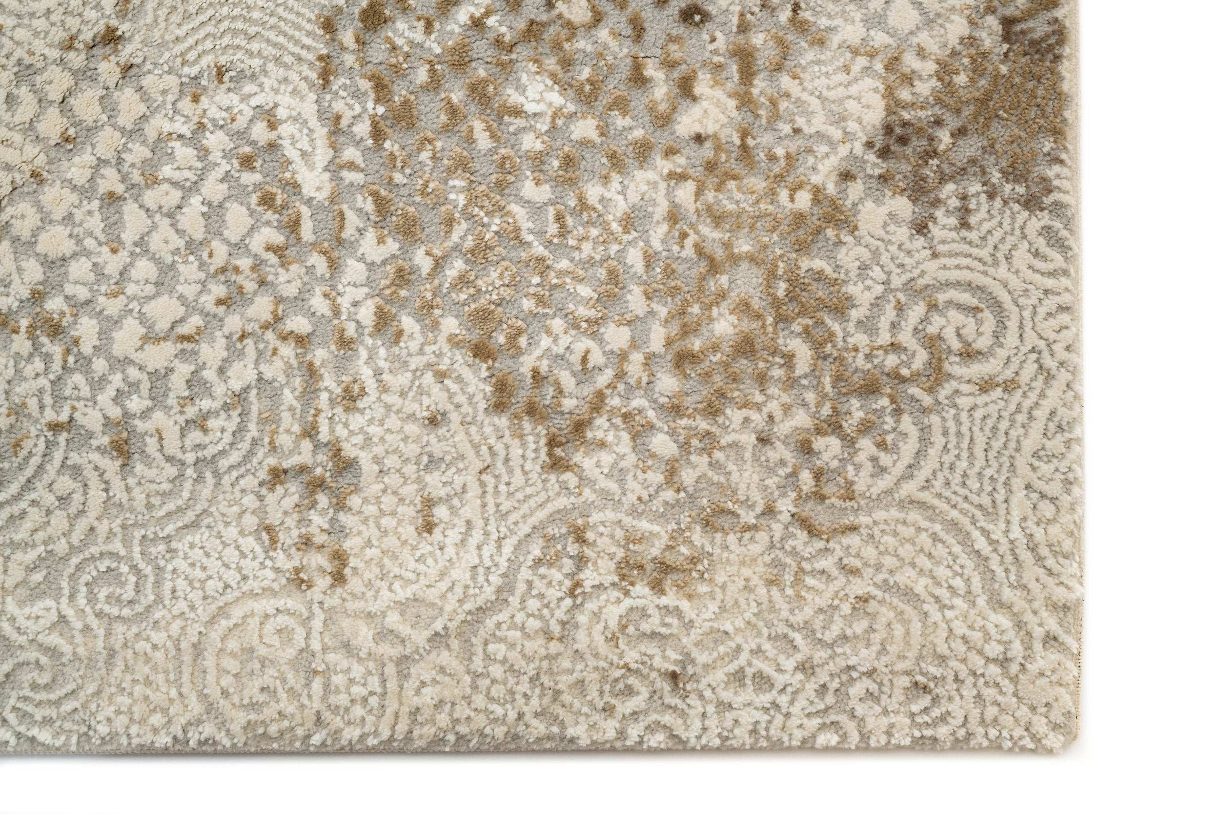 Abstract Living Beige/Cream Polyester/Polypropylene Carpet SilaLux 2930A