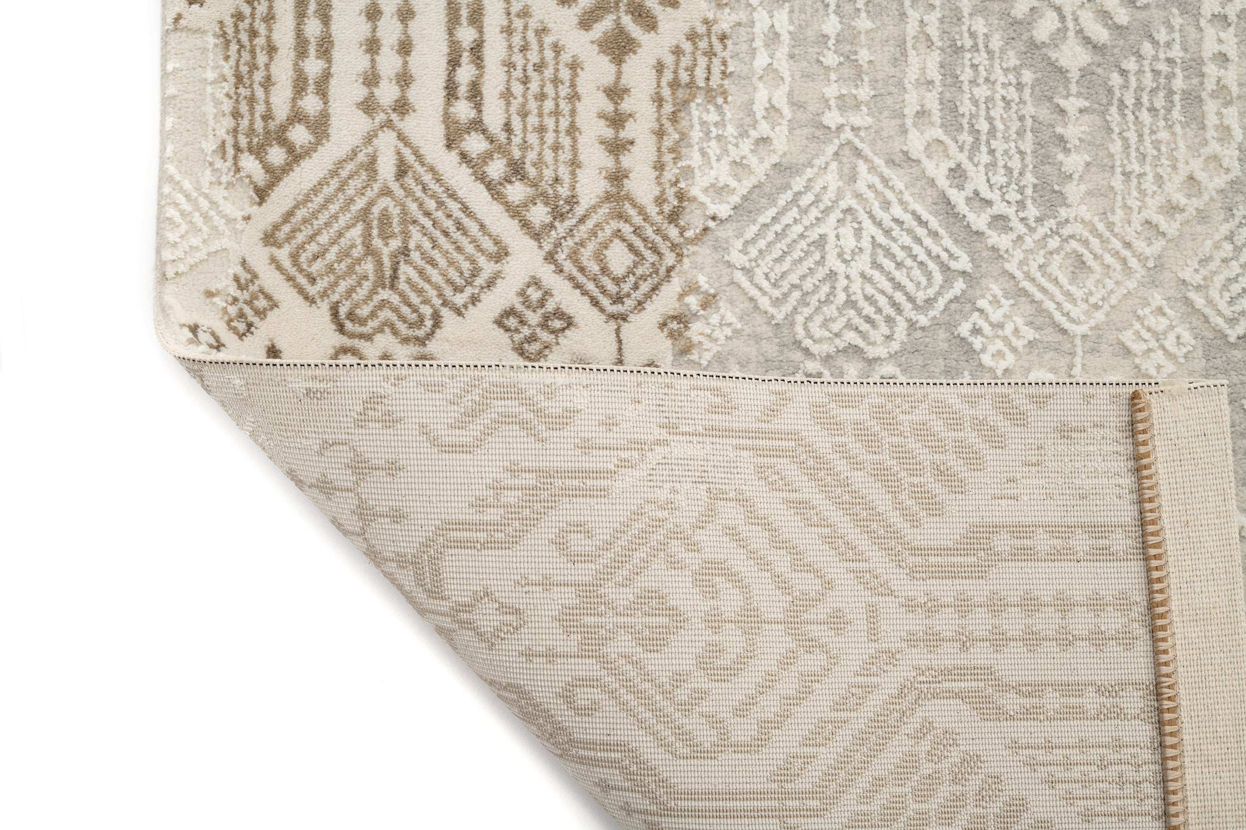 Modern Living Room Carpet Beige/Cream Polyester/Polypropylene SilaLux 2927A