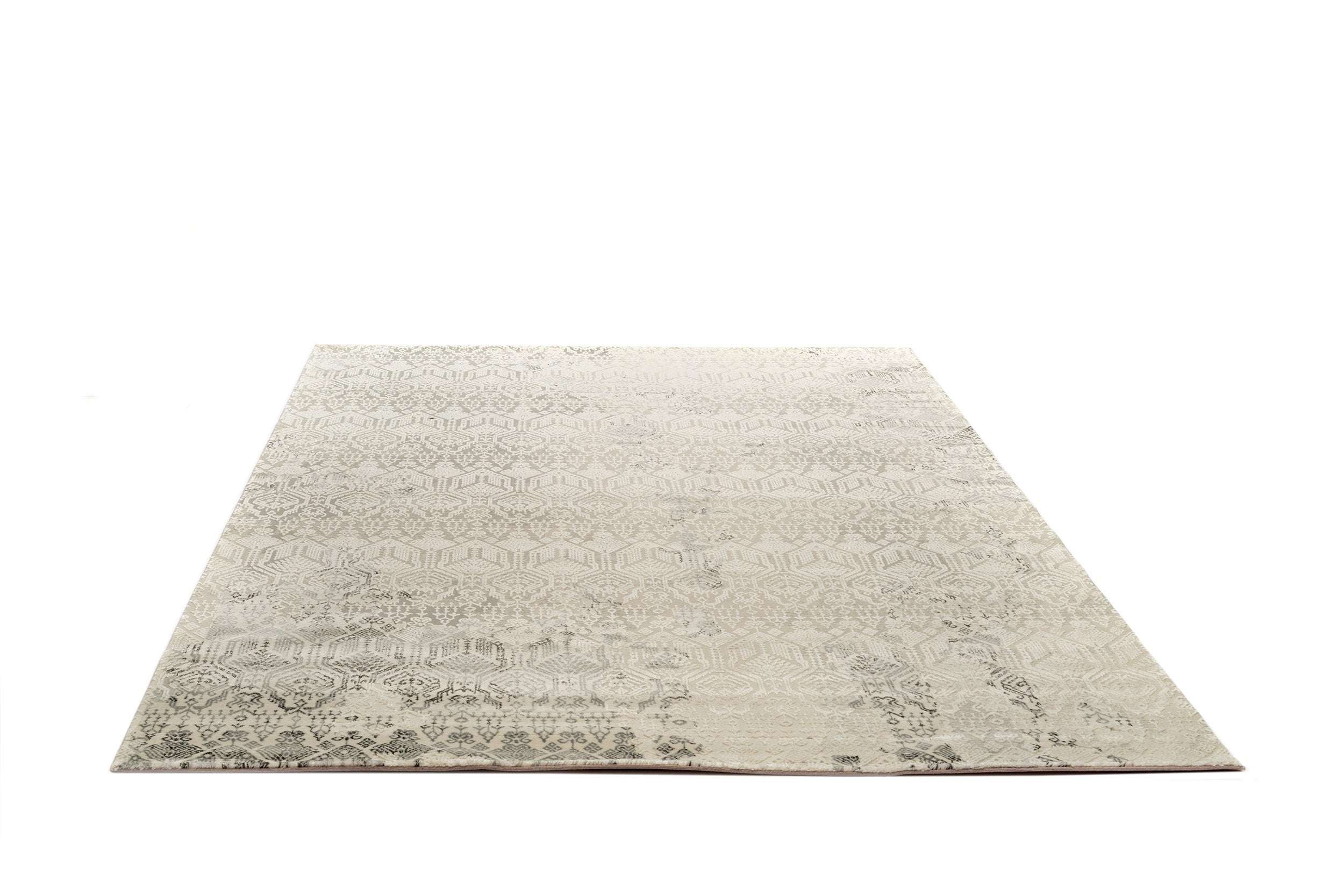 Modern Living Room Carpet Grey/Cream Polyester/Polypropylene SilaLux 2927A
