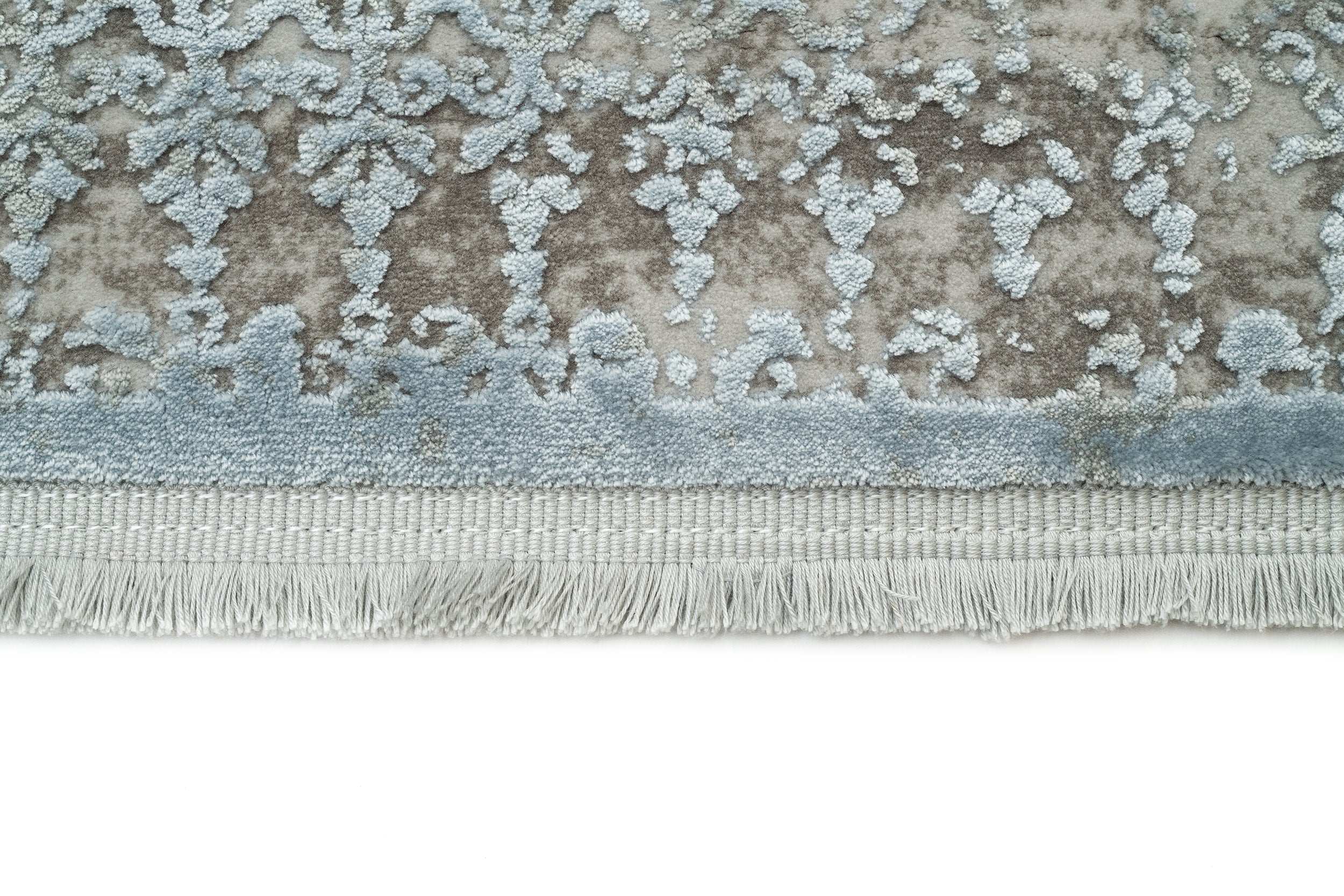 PREMIUM Abstract/Modern Living Cream/Blue Acrylic Rectangular Carpet Violet Collection 2613C