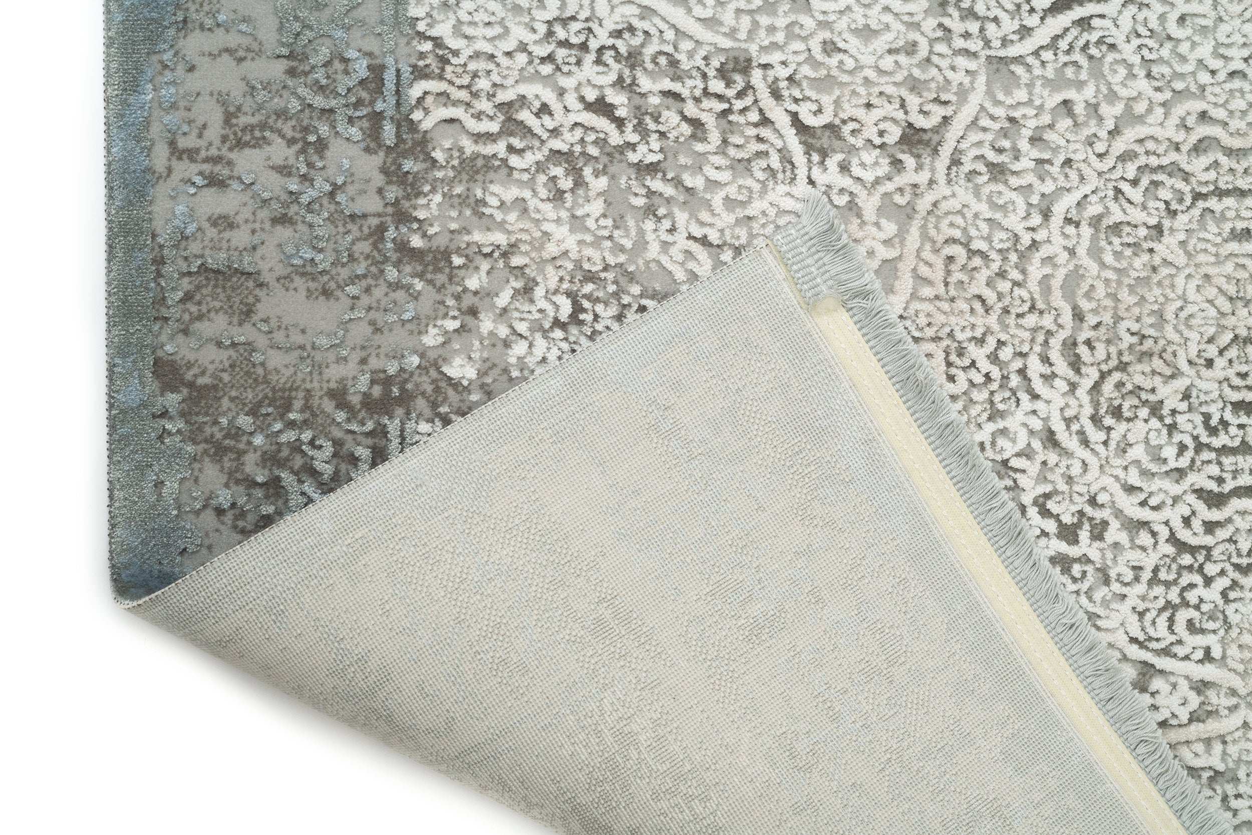 PREMIUM Abstract/Modern Living Cream/Blue Acrylic Rectangular Carpet Violet Collection 2613C