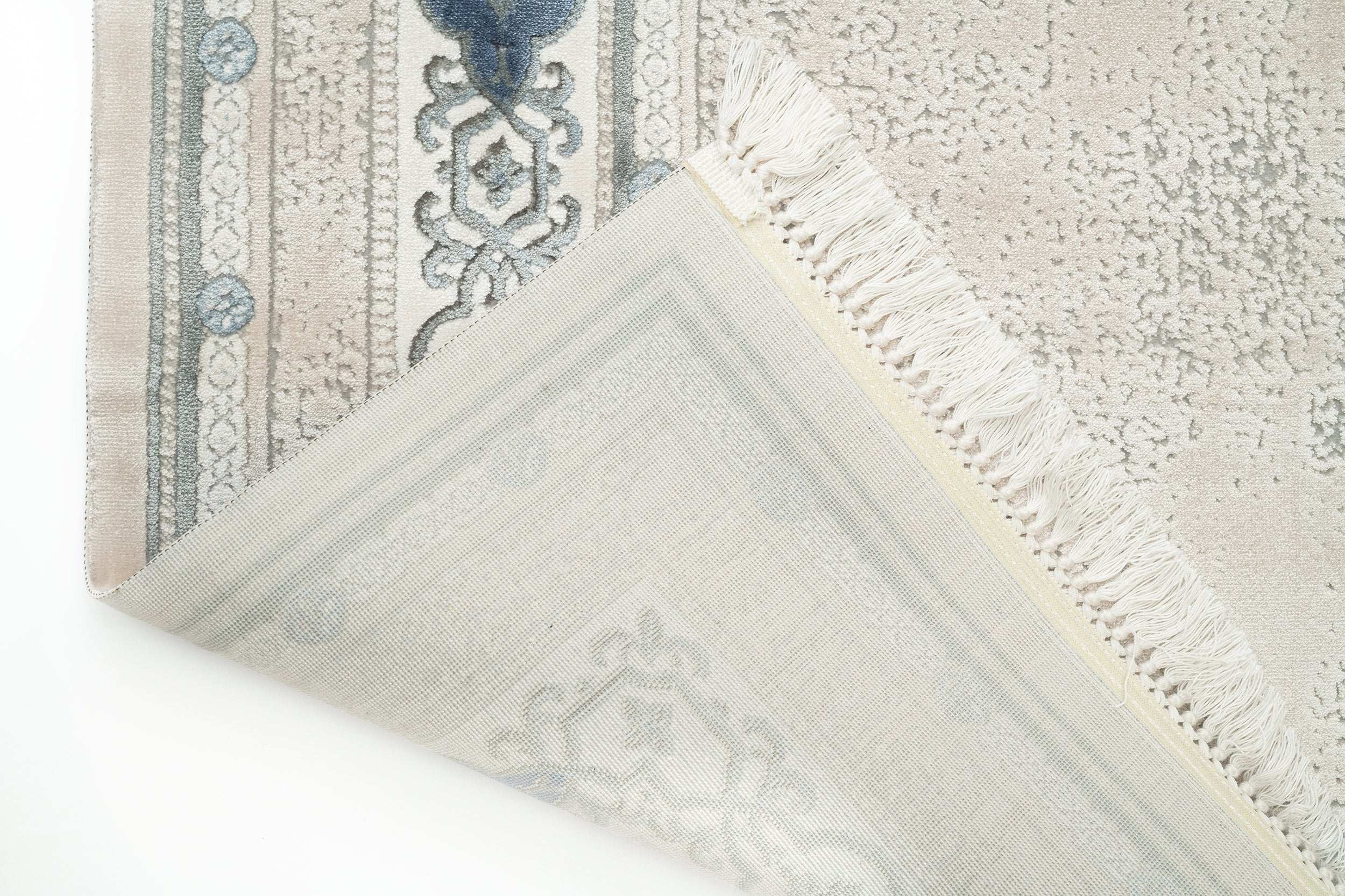 PREMIUM Modern/Minimalist Bedroom Blue/Cream Acrylic Rectangular Purple Rug 2601C