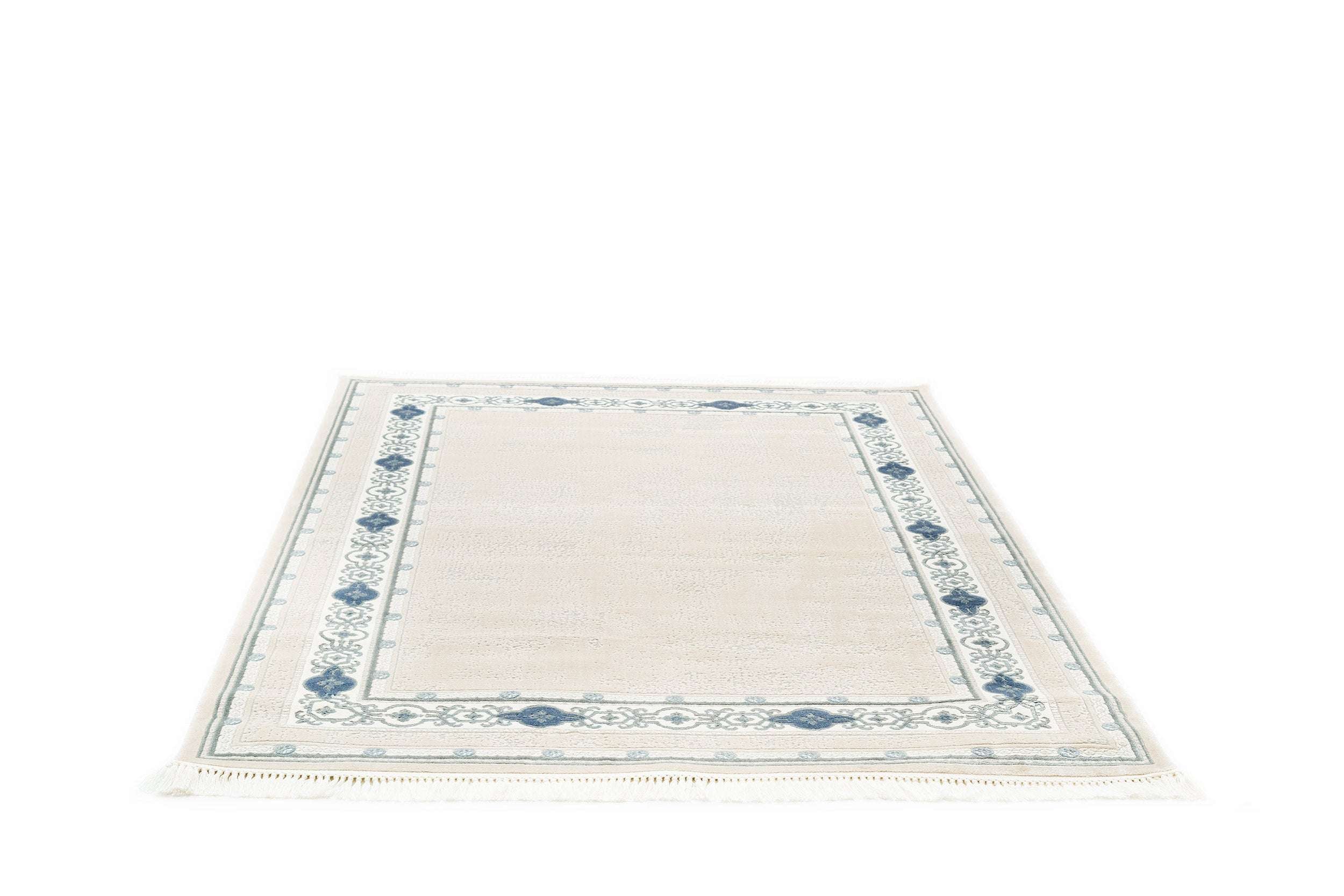 PREMIUM Modern/Minimalist Bedroom Blue/Cream Acrylic Rectangular Purple Rug 2601C