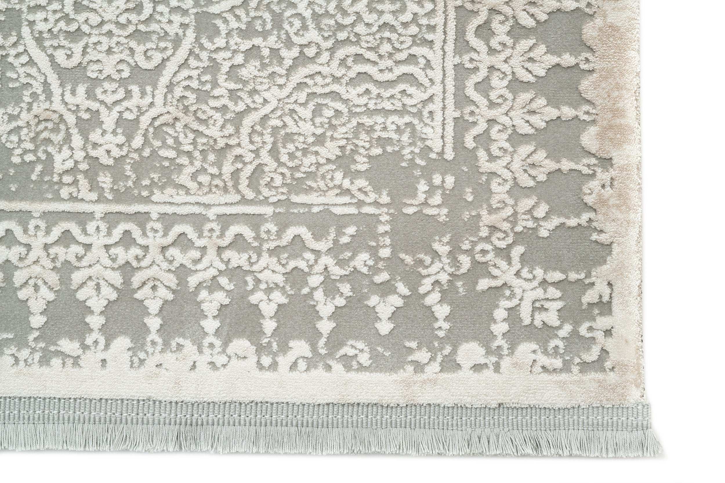 PREMIUM Modern Living Room/Hallway Grey/Beige Acrylic Rectangular Purple Carpet 2613B