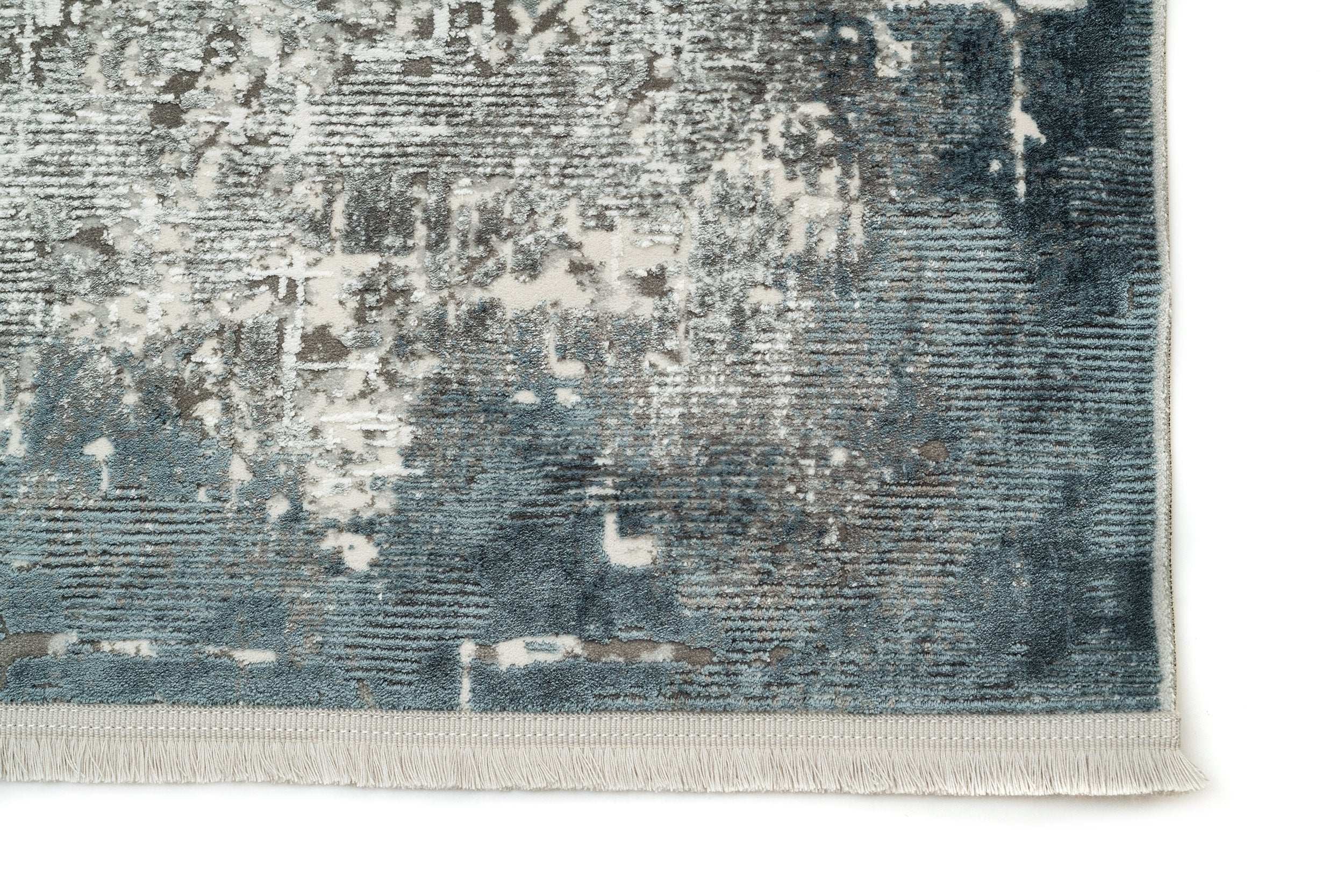 PREMIUM Minimalist Living Room Carpet Grey/Turquoise Acrylic/Bamboo Rectangular Adonis 1738D