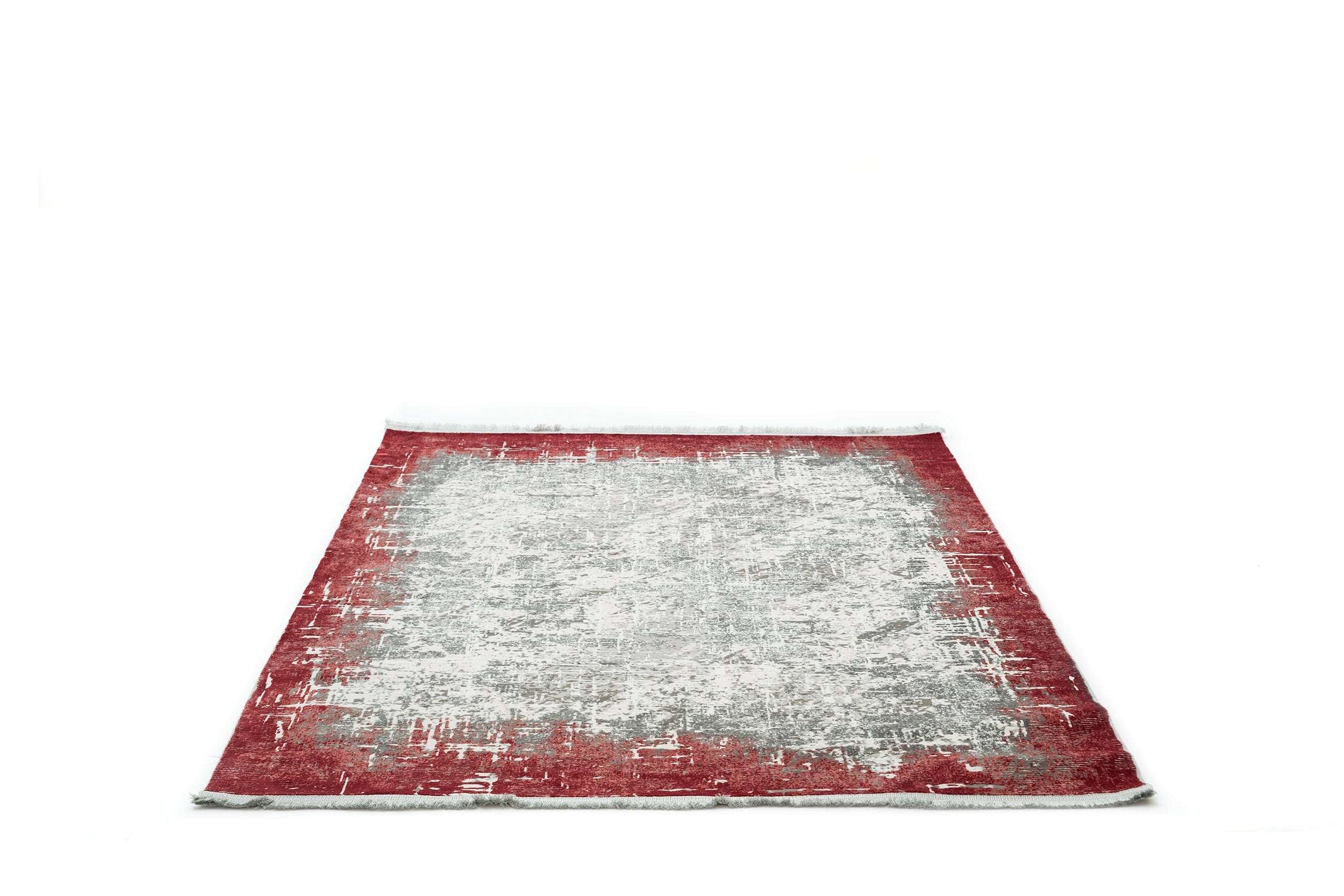 PREMIUM Modern Bedroom Rug Grey/Burgundy Acrylic/Bamboo Rectangular Adonis 1738D
