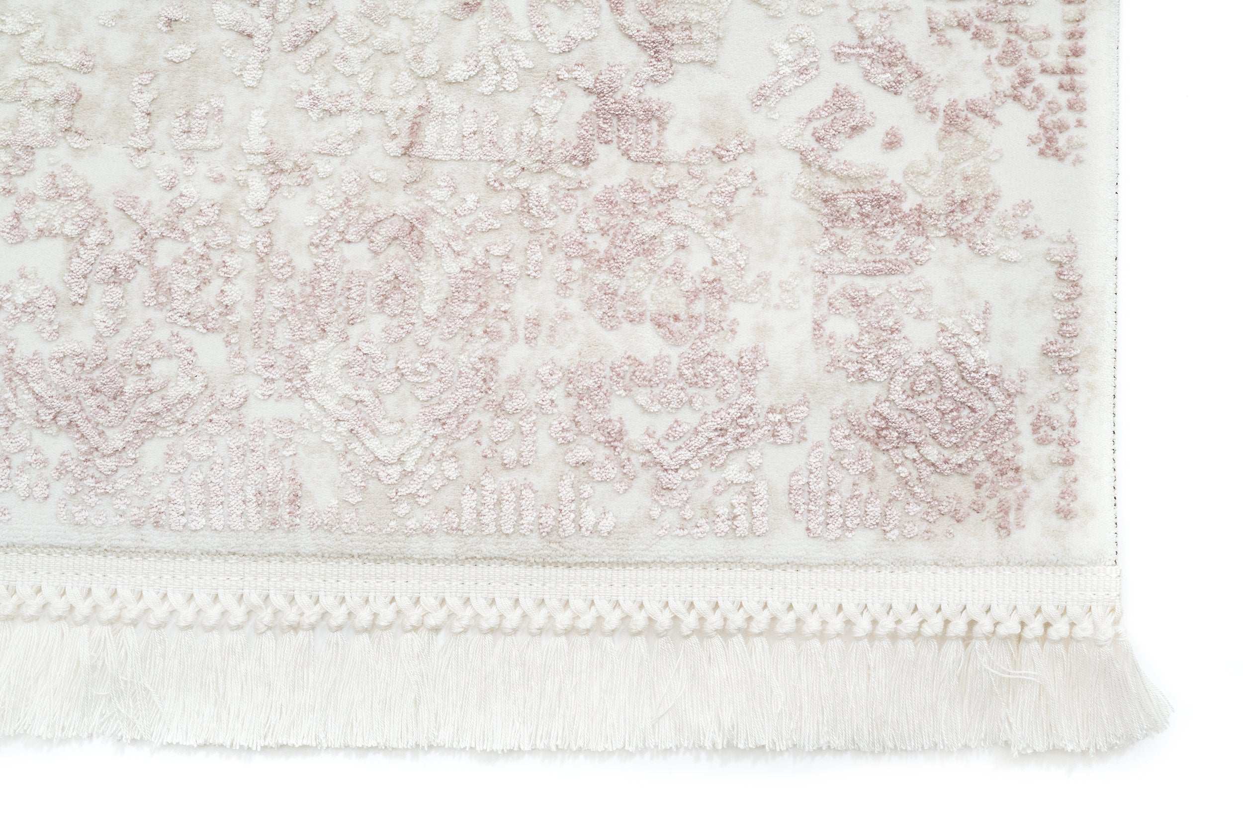 PREMIUM Abstract/Modern Living Cream/Pink Acrylic Carpet - Aysil 1717B