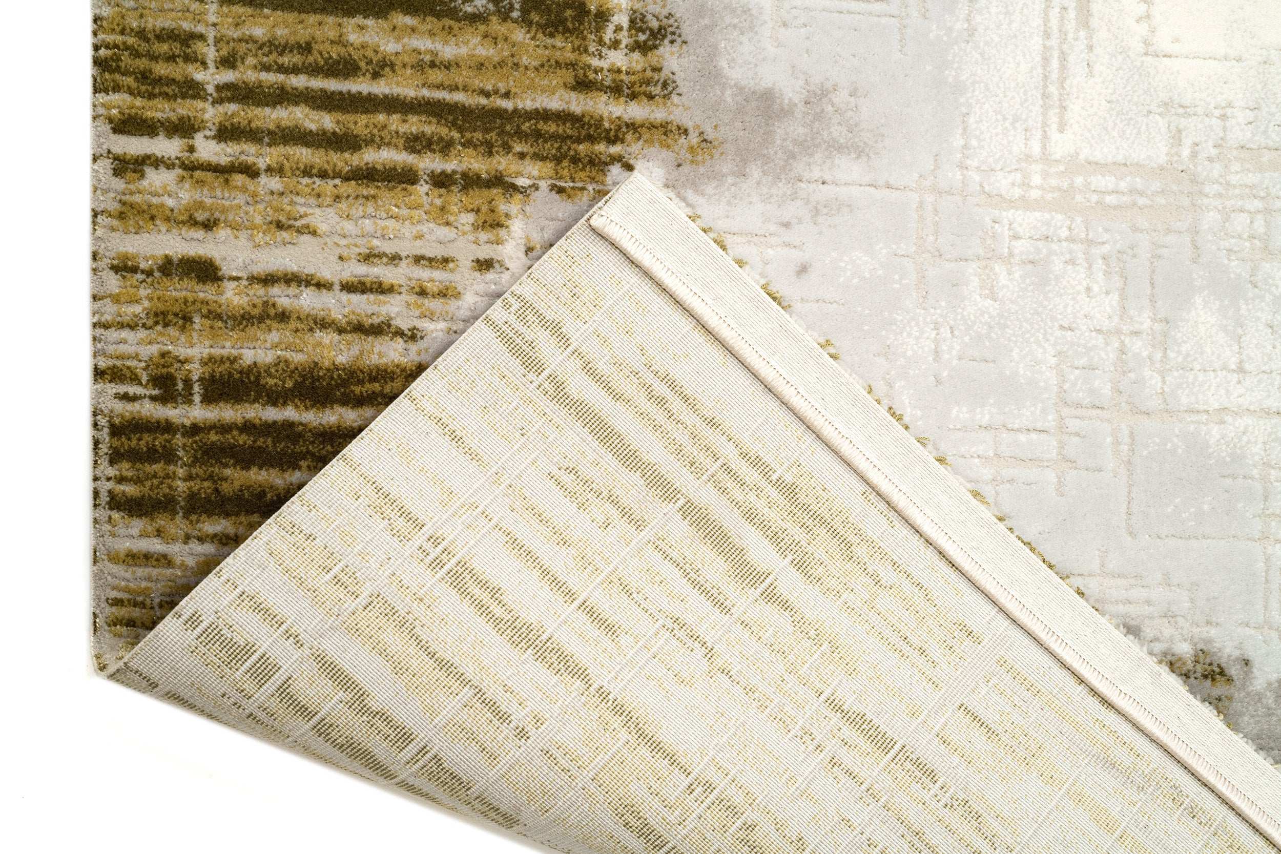 PREMIUM Modern Bedroom Carpet Green/Grey Acrylic Topkapi R007A