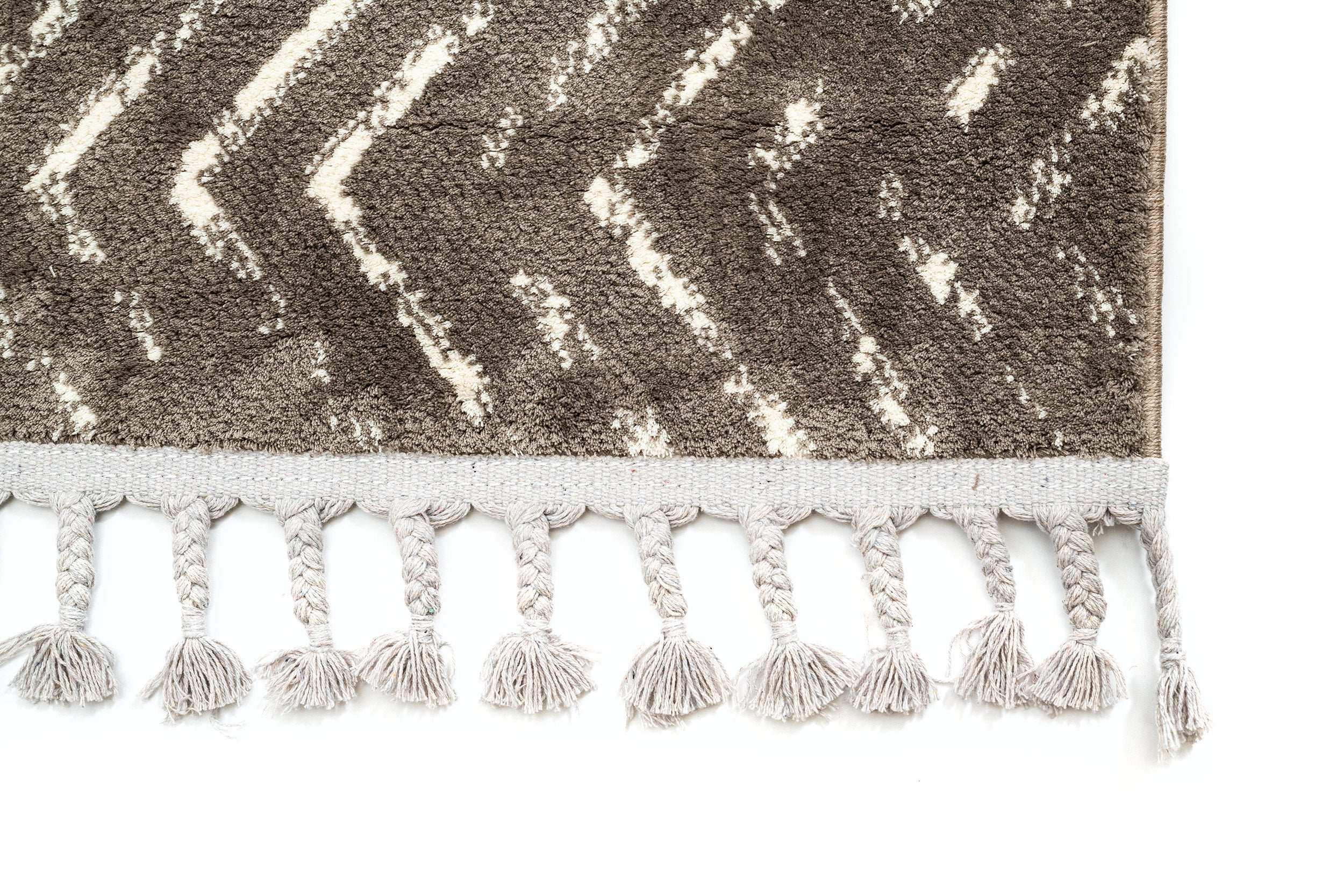 Vintage Living Room Rug Brown Polyester Rectangular Otantik 2593A