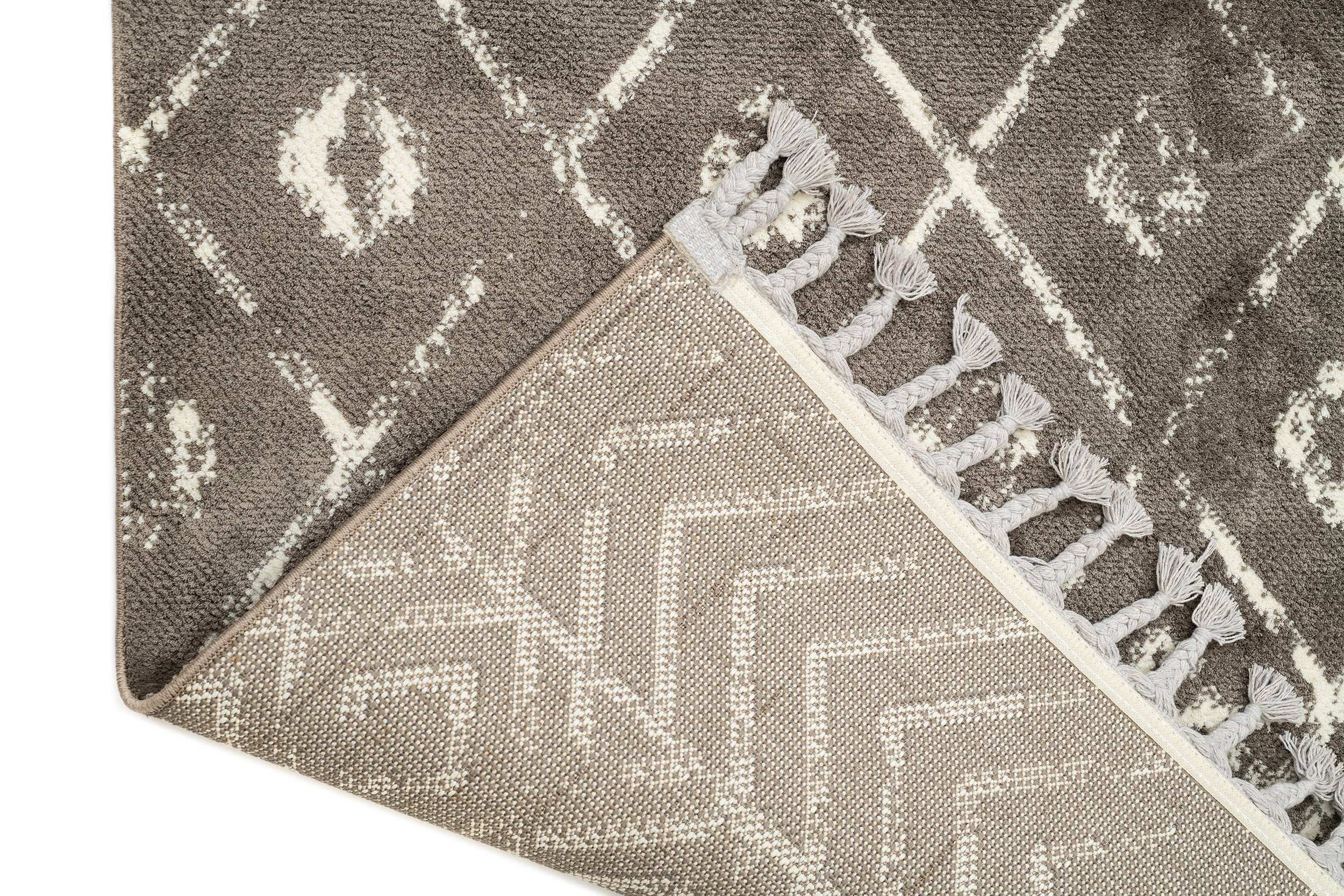 Vintage Living Room Rug Brown Polyester Rectangular Otantik 2593A