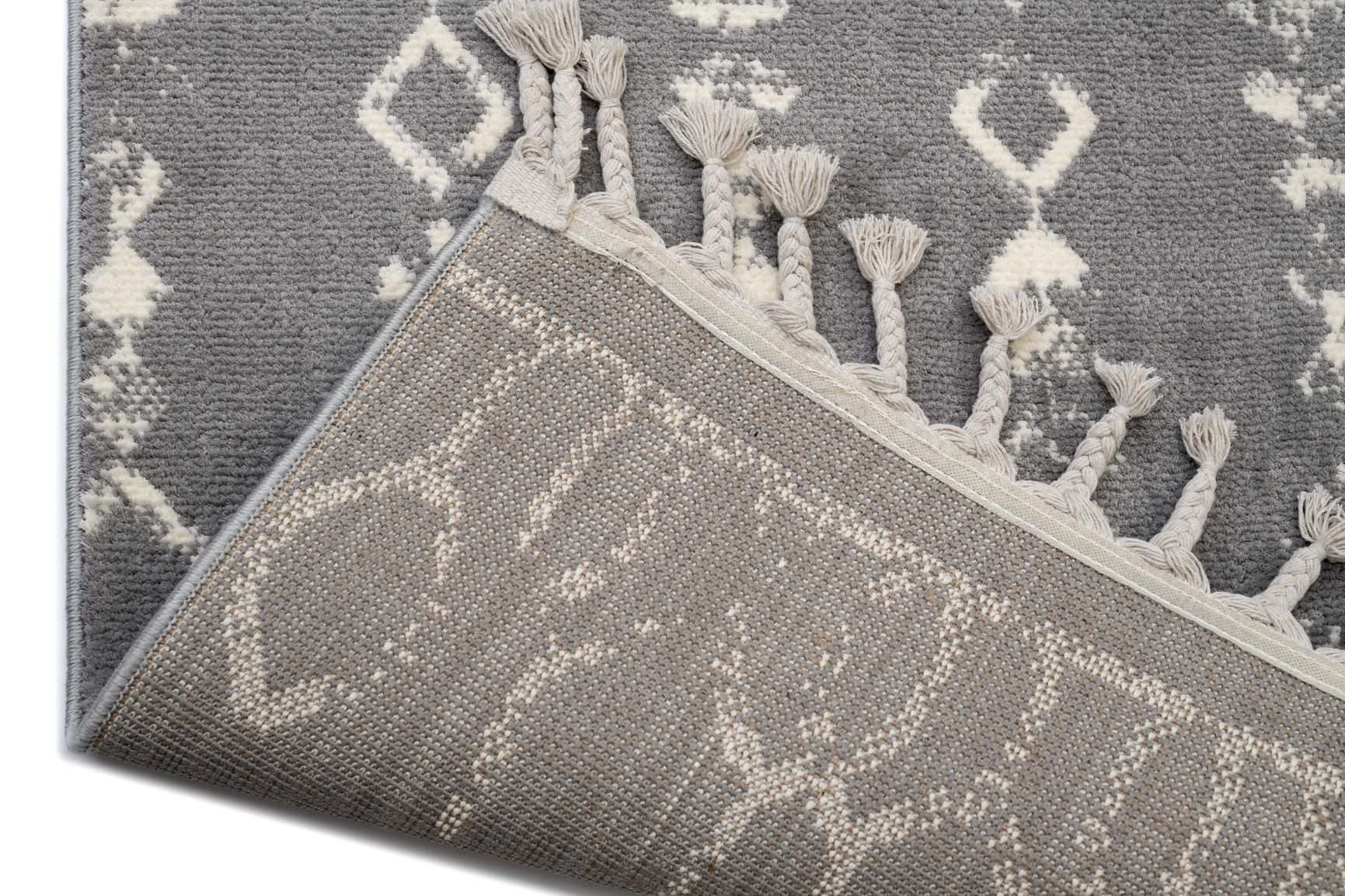 Modern Living Room Rug Grey Polyester Rectangular Otantik 2619A