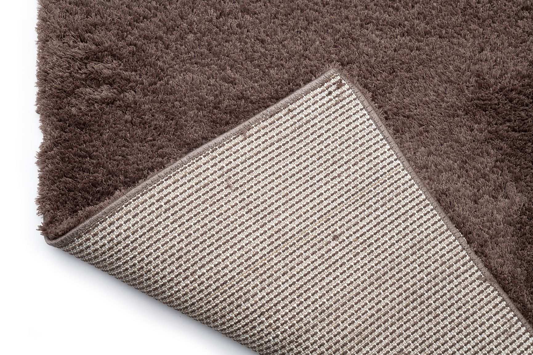 Modern Living Room Rug Brown Polyester Rectangular Fluffy TiaraEco