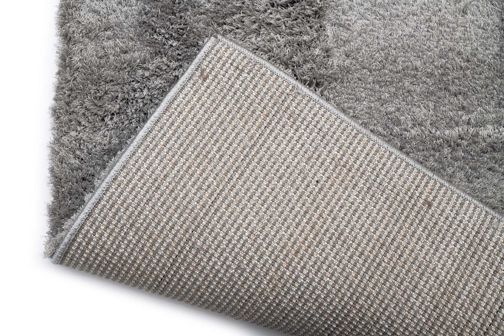 Modern Living Room/Bedroom Rug Grey Polyester Rectangular Fluffy TiaraEco