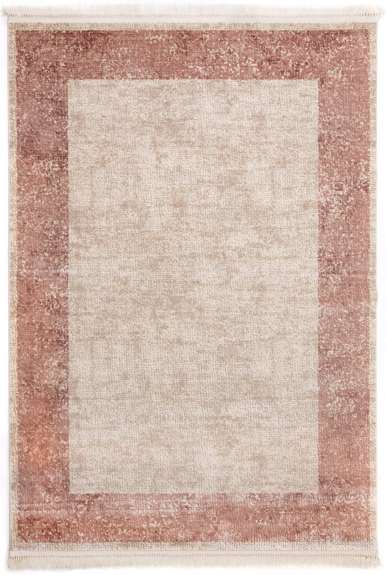PREMIUM Modern Bedroom Beige/Pink Acrylic Rectangular Carpet - Aysil 2142B