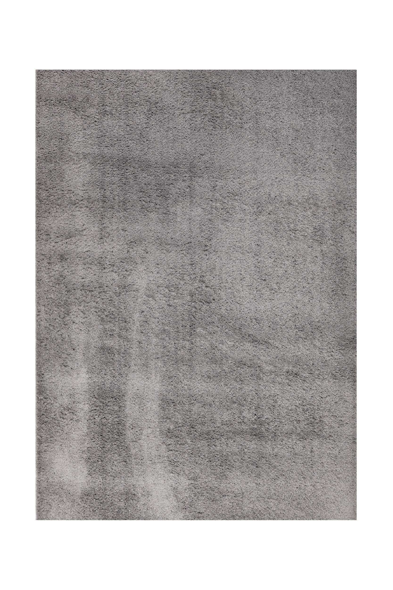 Modern Living Room/Bedroom Rug Grey Polyester Rectangular Fluffy TiaraEco