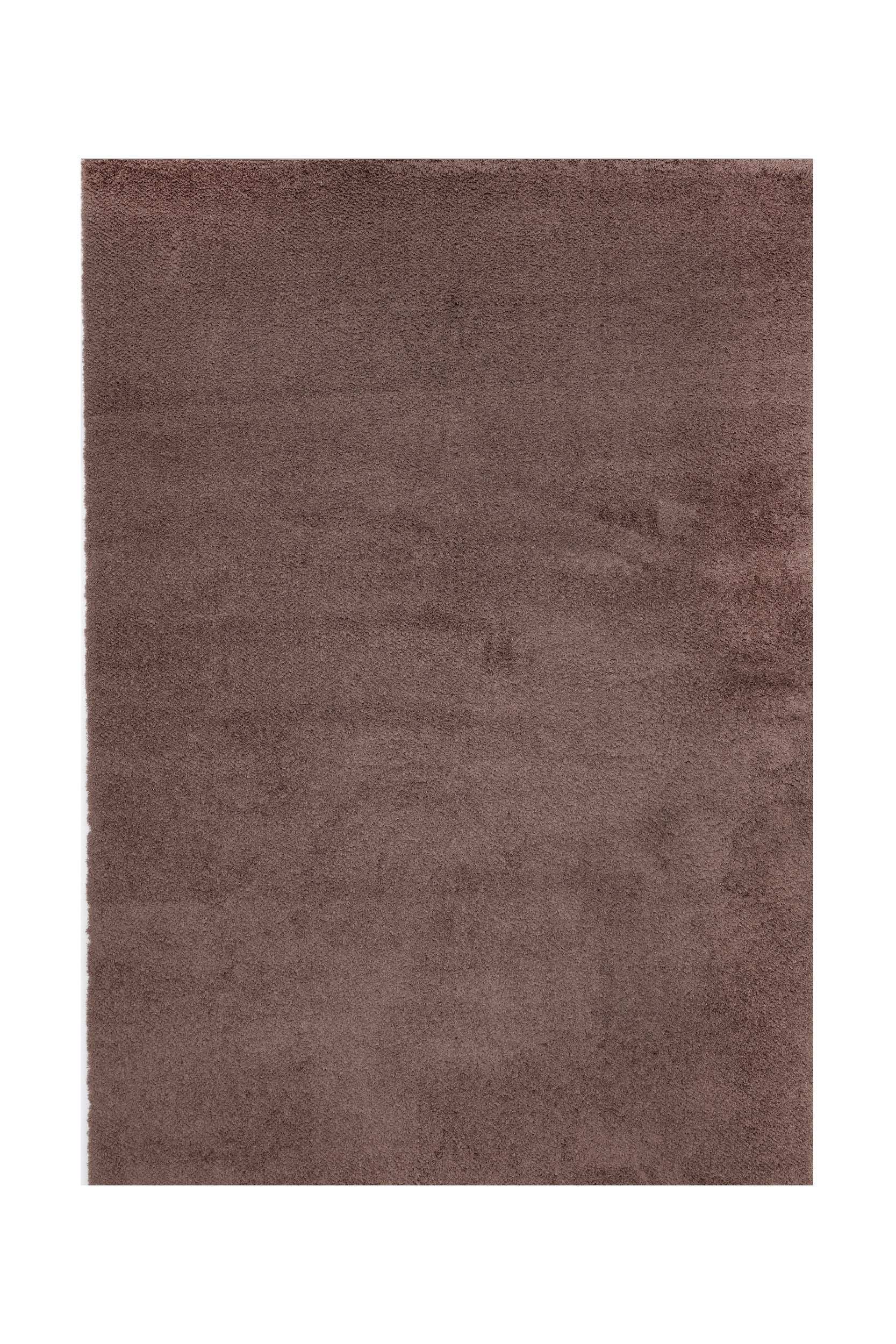 Modern Living Room Rug Brown Polyester Rectangular Fluffy TiaraEco